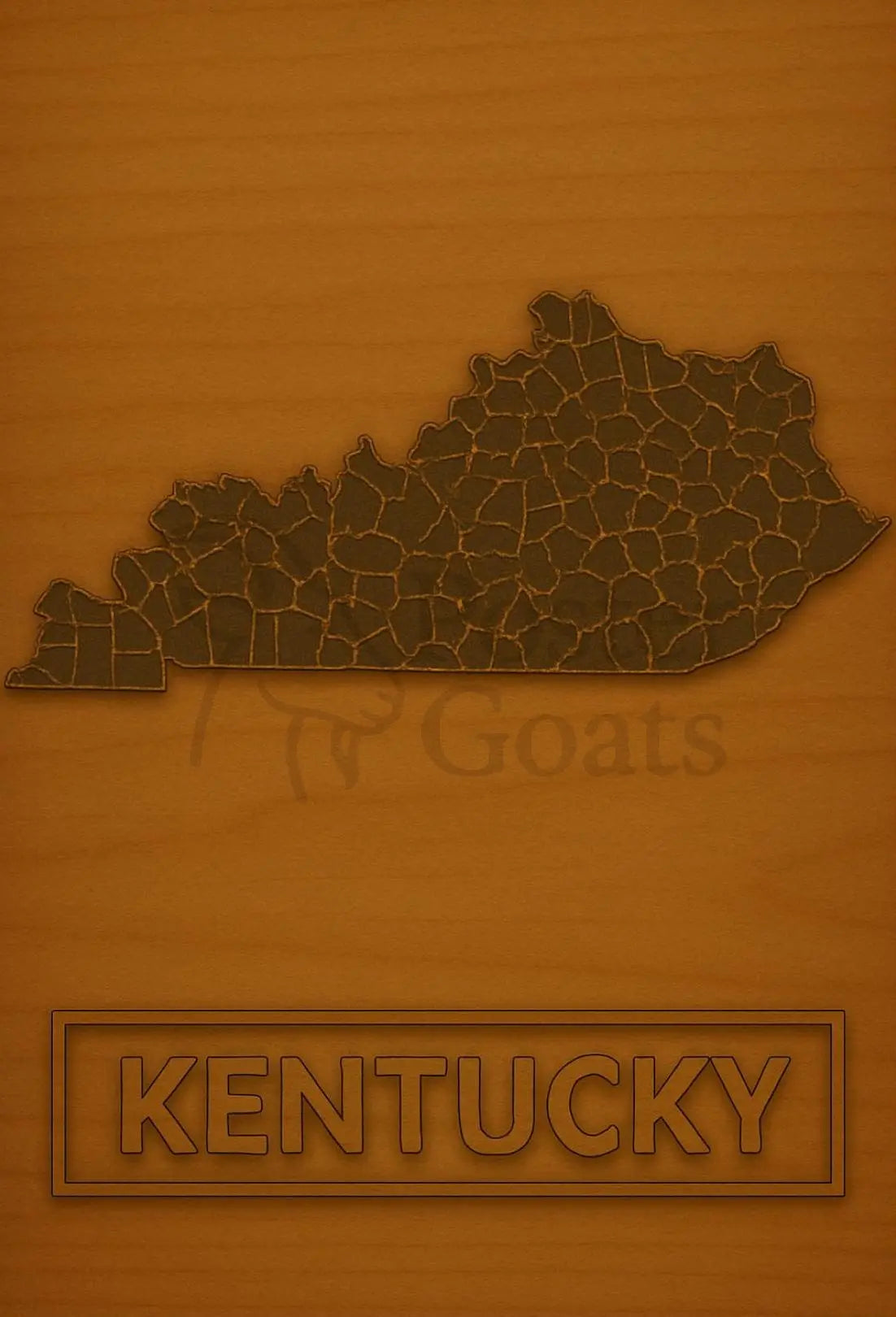 Kentucky State Map Rustic Decor Heritage Poster PosterGoat