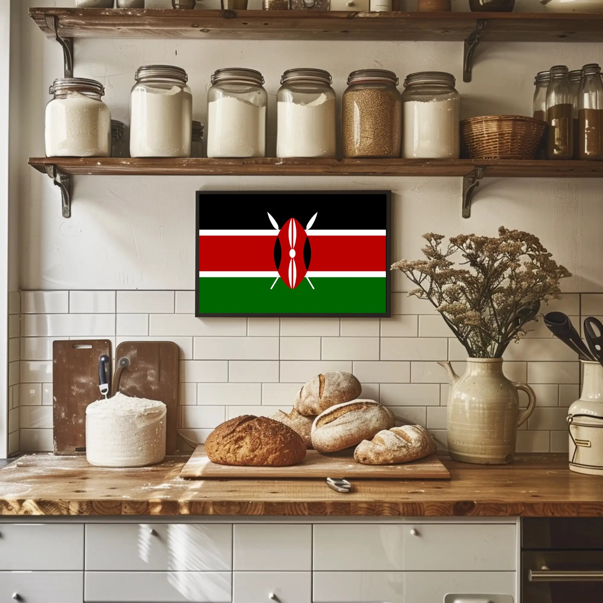 Kenya Flag Symbolic Art Cultural or Heritage Poster PosterGoat