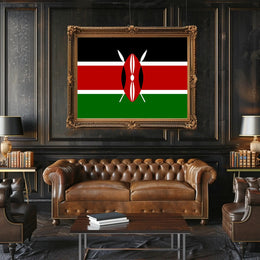 Kenya Flag Symbolic Art Cultural or Heritage Poster PosterGoat
