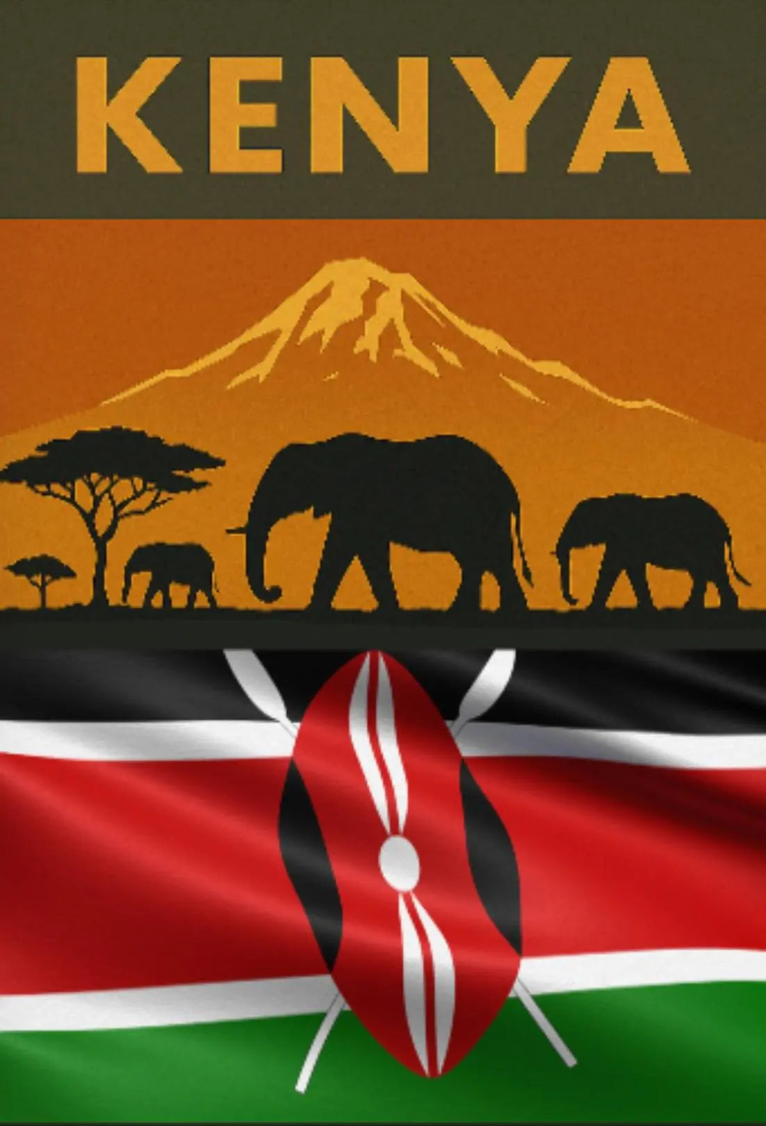Kenya Wildlife Adventure African Landscape Travel Poster PosterGoat