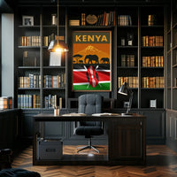 Kenya Wildlife Adventure African Landscape Travel Poster PosterGoat