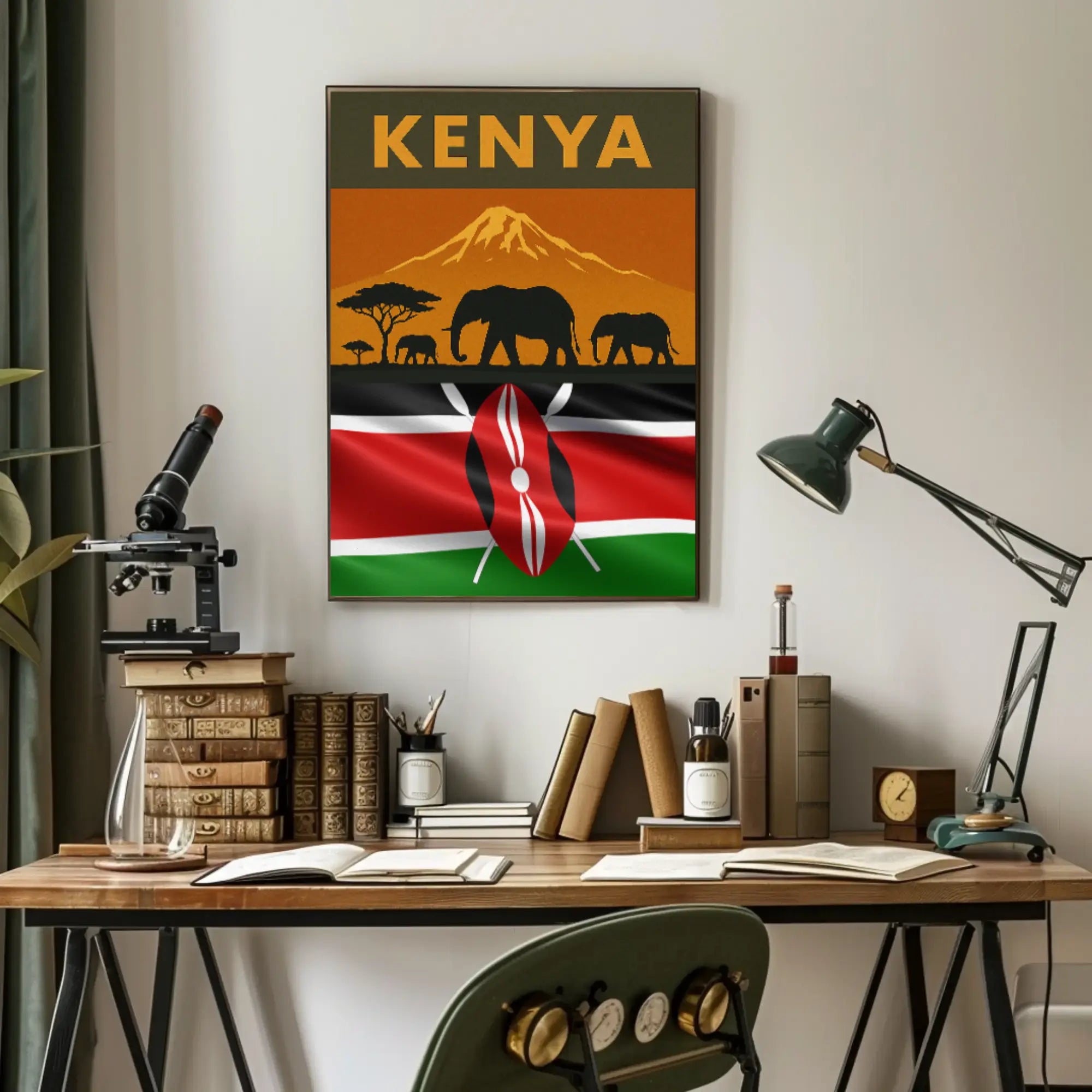 Kenya Wildlife Adventure African Landscape Travel Poster PosterGoat