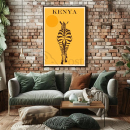 Kenya Zebra Safari Animal Adventure Travel Poster PosterGoat