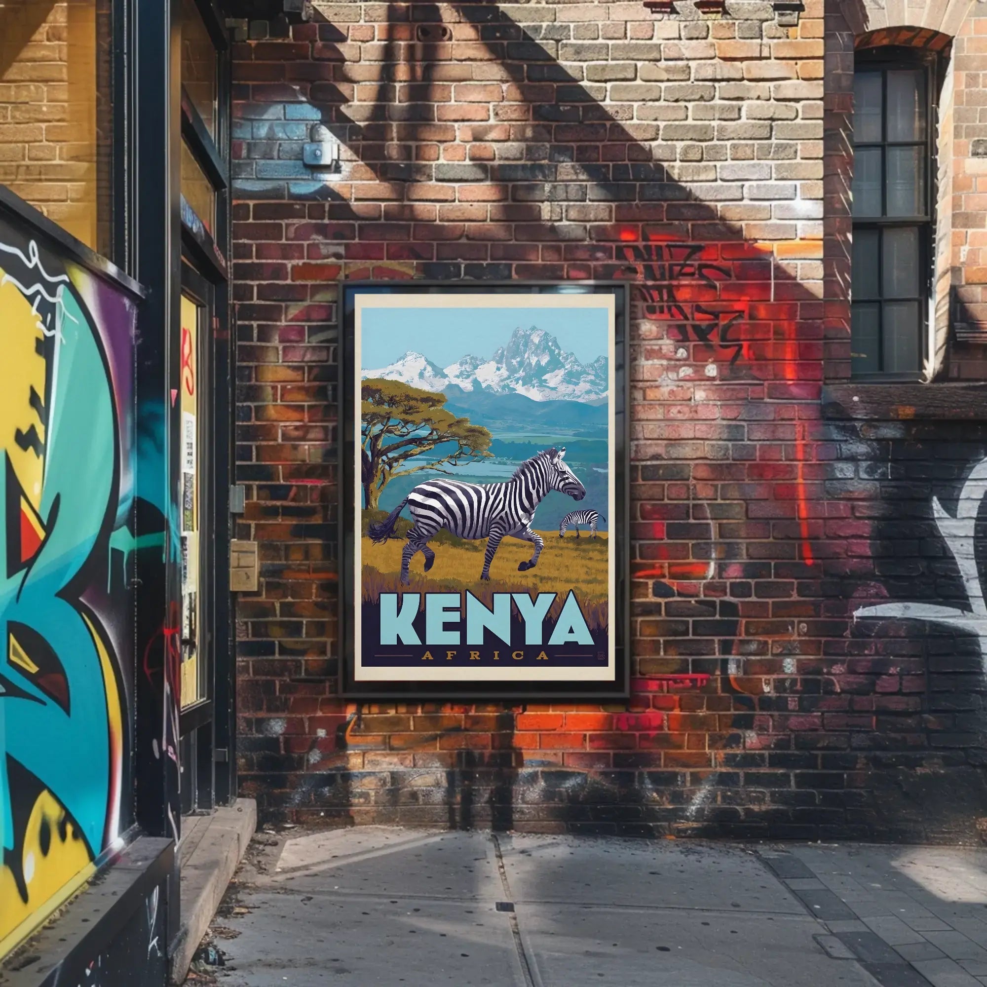 Kenyan Adventure Vintage Travel Scene Poster PosterGoat