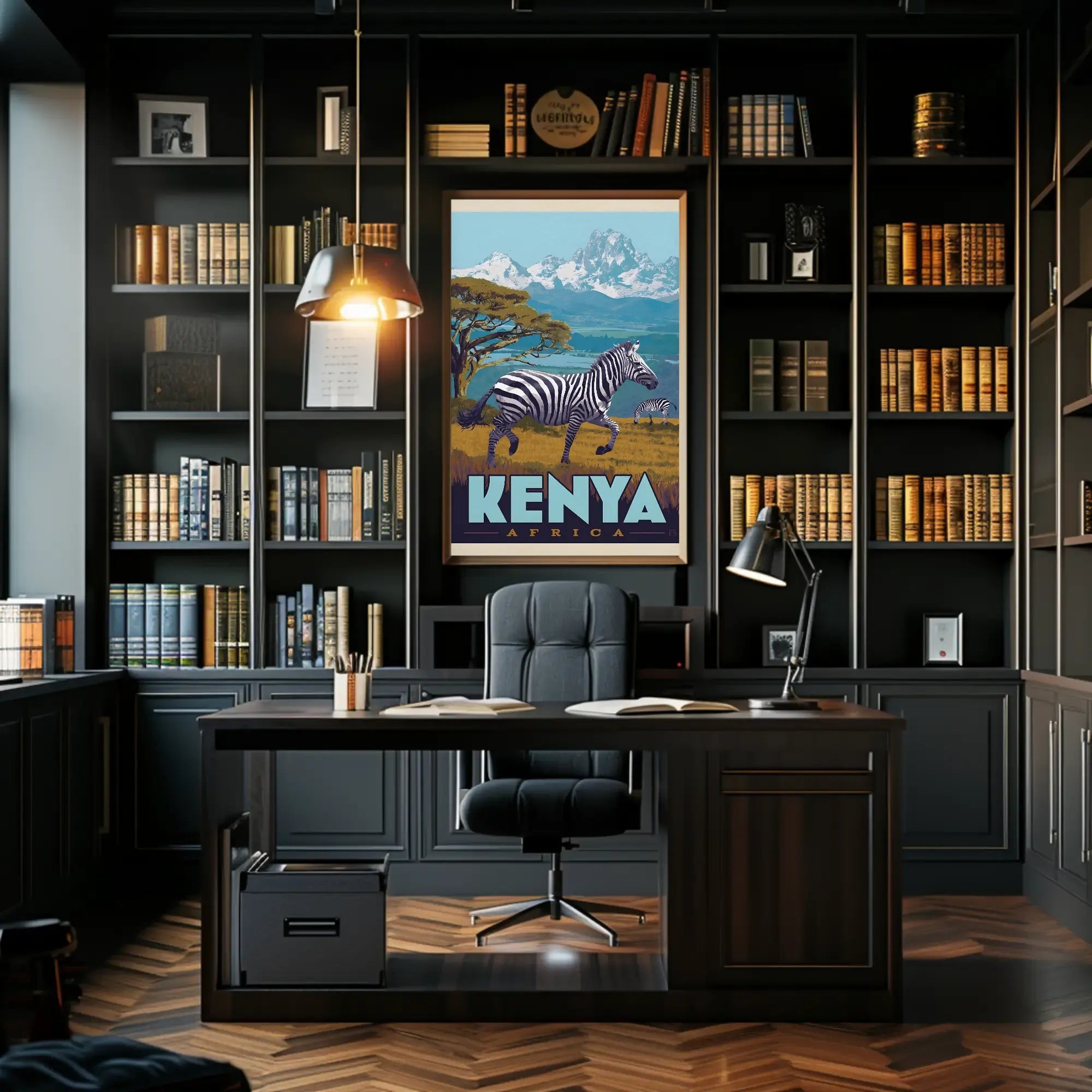 Kenyan Adventure Vintage Travel Scene Poster PosterGoat