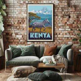 Kenyan Adventure Vintage Travel Scene Poster PosterGoat