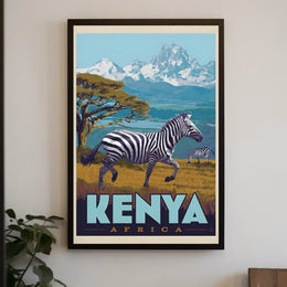 Kenyan Adventure Vintage Travel Scene Poster PosterGoat