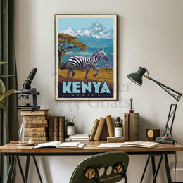 Kenyan Adventure Vintage Travel Scene Poster PosterGoat