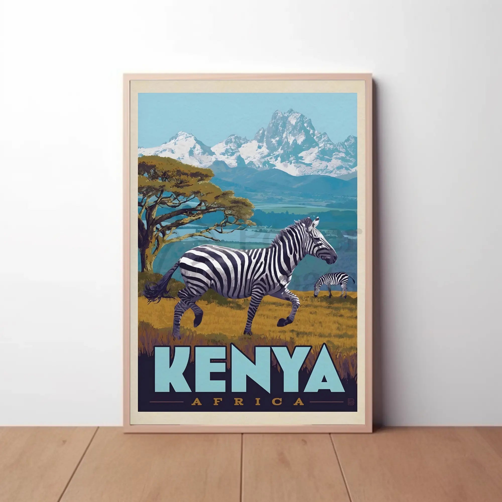 Kenyan Adventure Vintage Travel Scene Poster PosterGoat