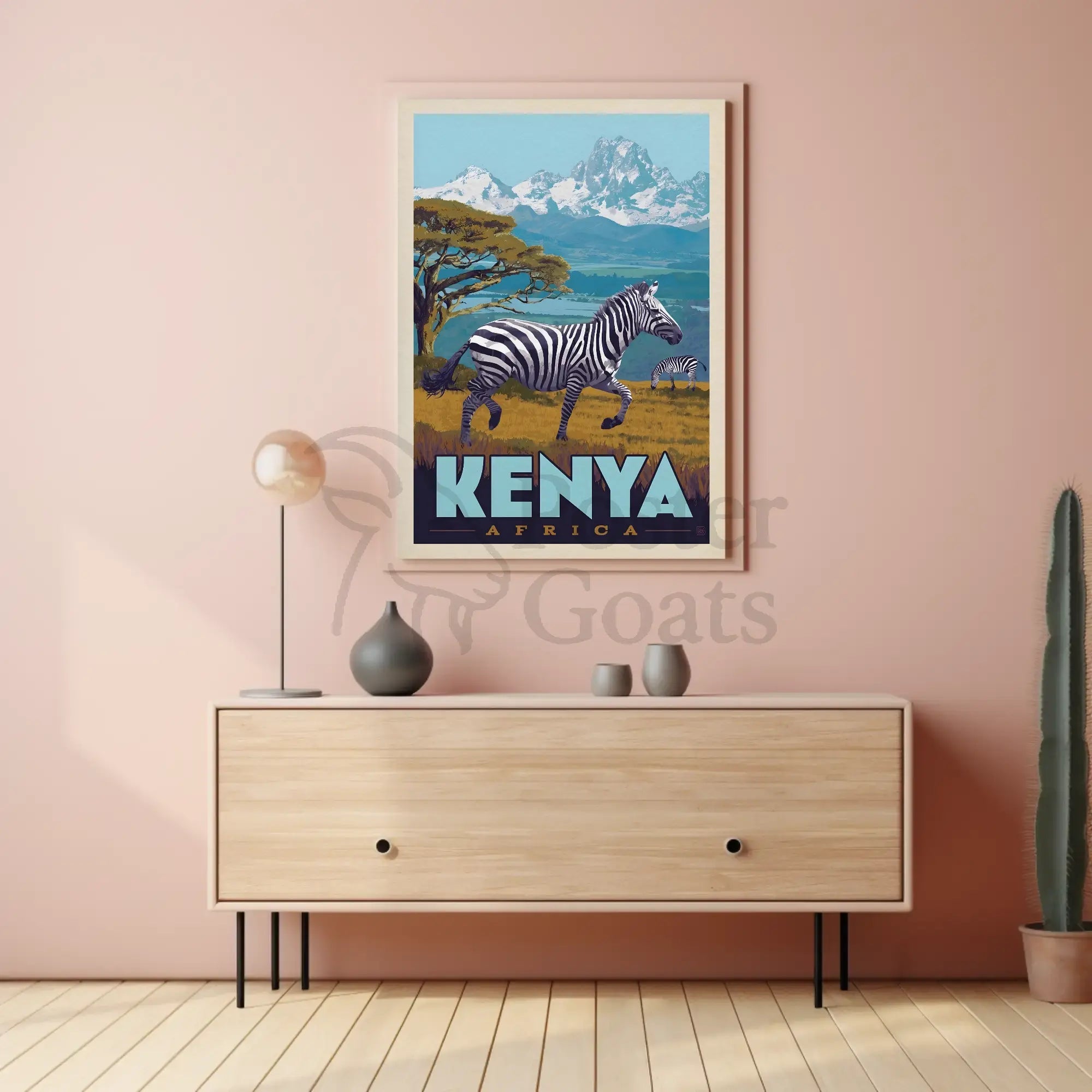 Kenyan Adventure Vintage Travel Scene Poster PosterGoat