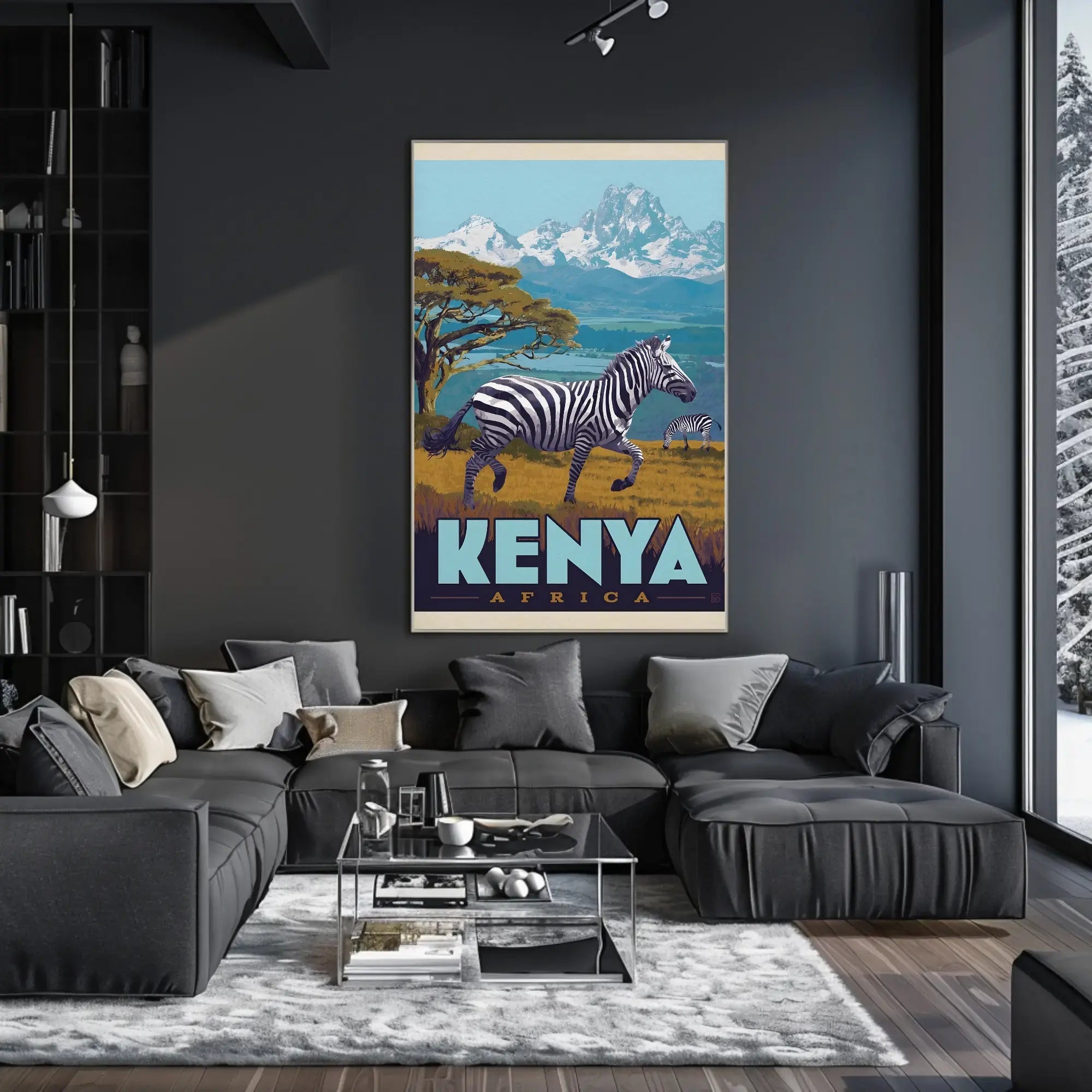 Kenyan Adventure Vintage Travel Scene Poster PosterGoat