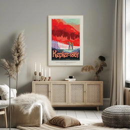 Kepler-186f Exploration Retro-Futuristic Sci-Fi Poster PosterGoat