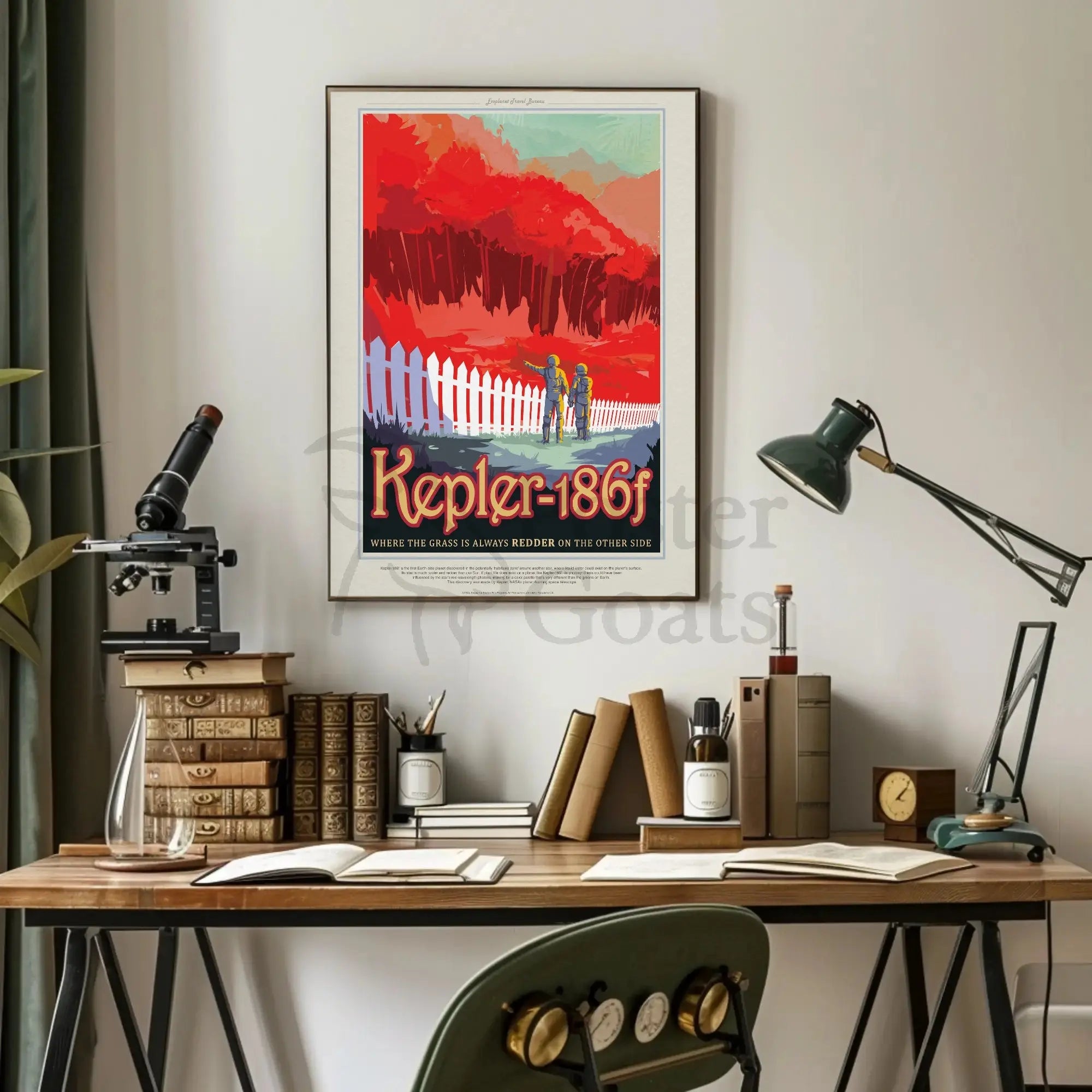 Kepler-186f Exploration Retro-Futuristic Sci-Fi Poster PosterGoat