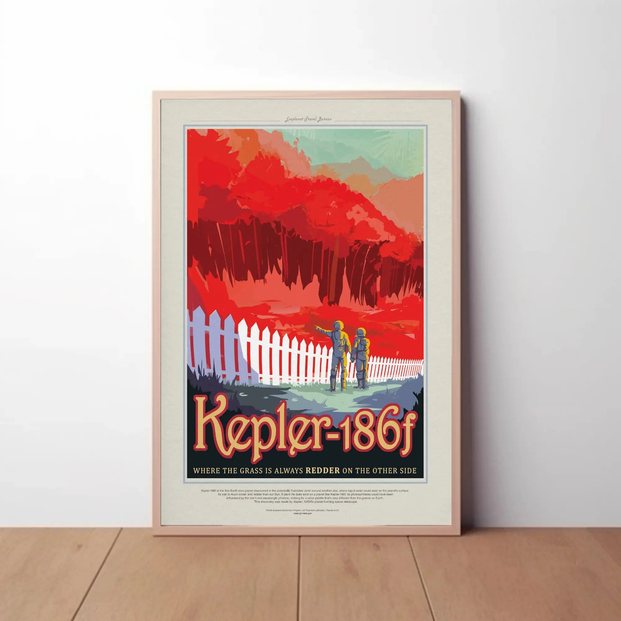 Kepler-186f Exploration Retro-Futuristic Sci-Fi Poster PosterGoat