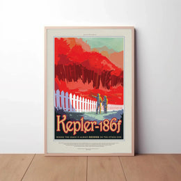 Kepler-186f Exploration Retro-Futuristic Sci-Fi Poster PosterGoat