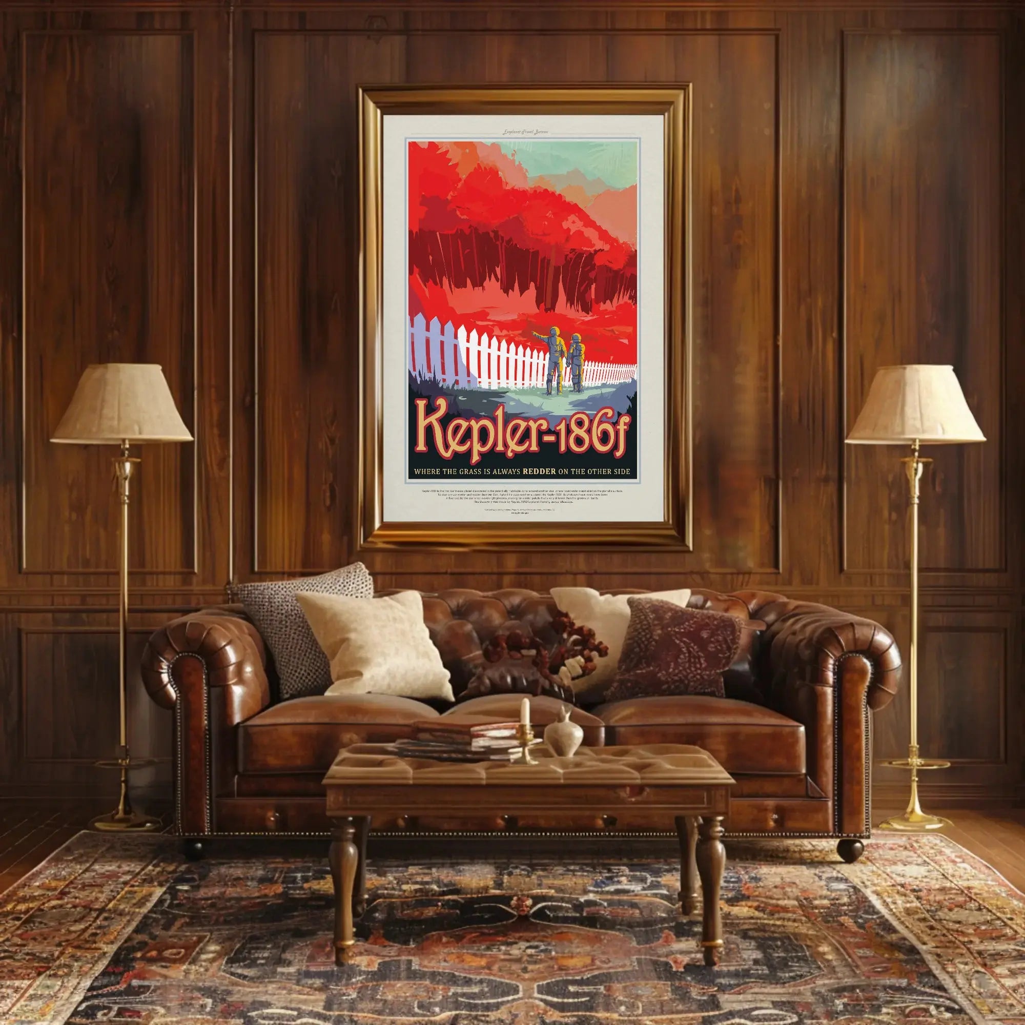 Kepler-186f Exploration Retro-Futuristic Sci-Fi Poster PosterGoat