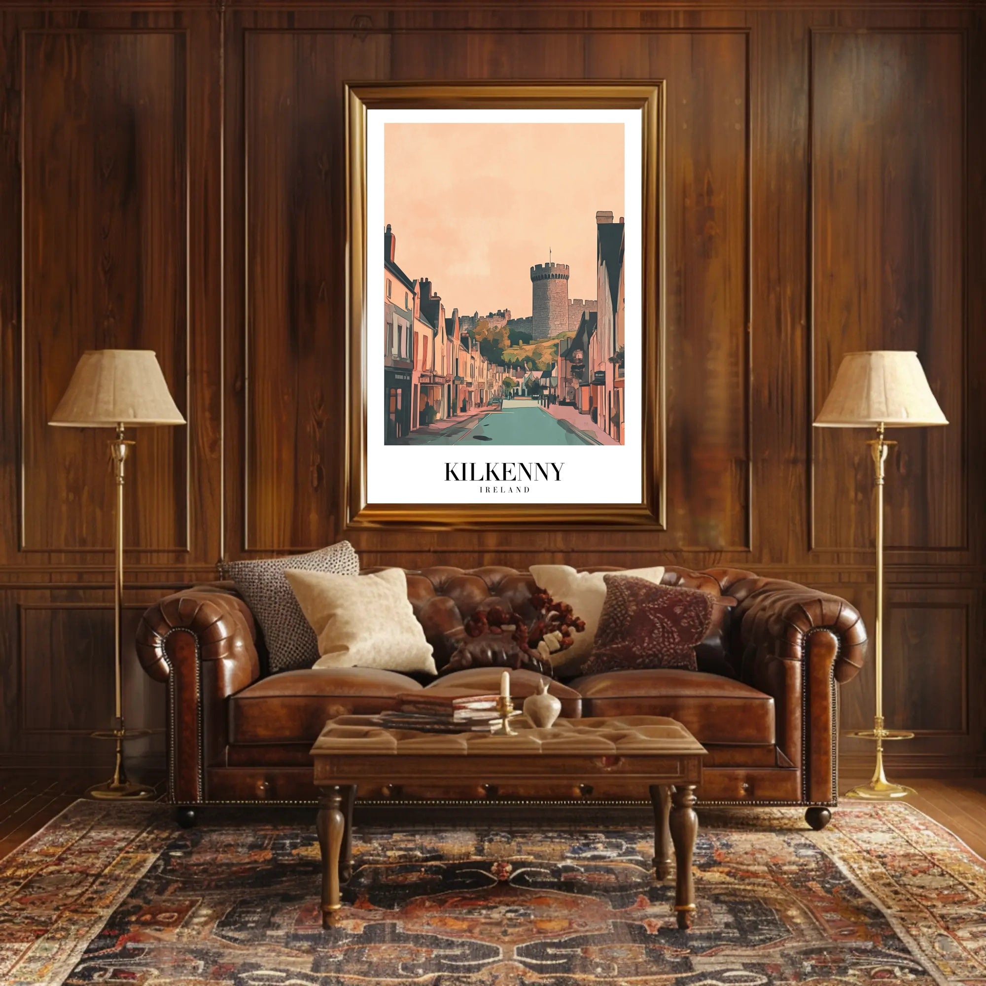 Kilkenny Castle Charming Street Scene Travel Poster PosterGoat