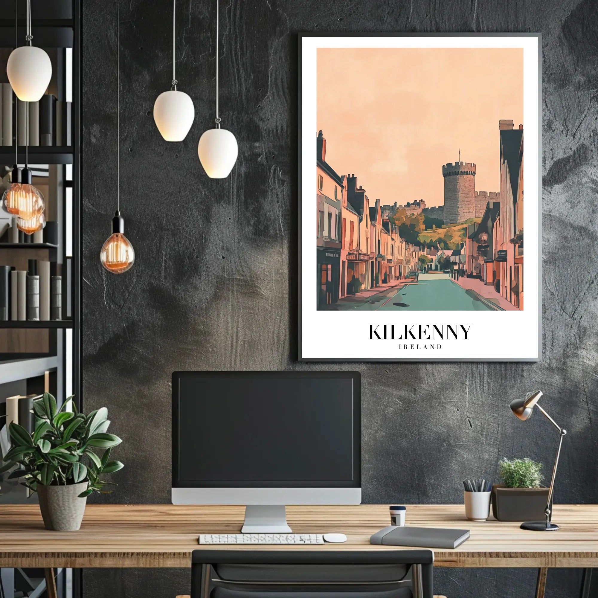 Kilkenny Castle Charming Street Scene Travel Poster PosterGoat