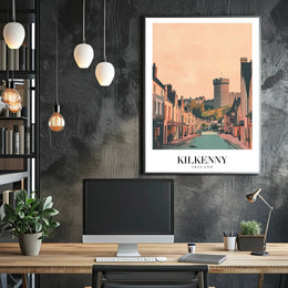 Kilkenny Castle Charming Street Scene Travel Poster PosterGoat