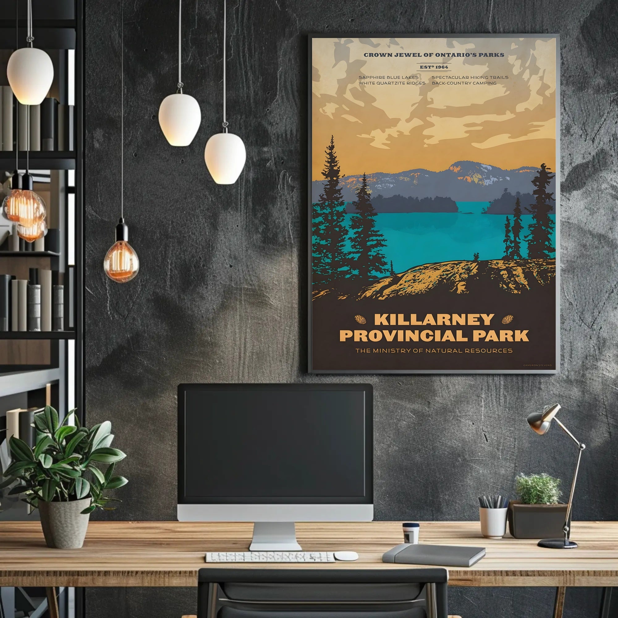 Killarney Provincial Park Retro Adventure National Park Poster PosterGoat