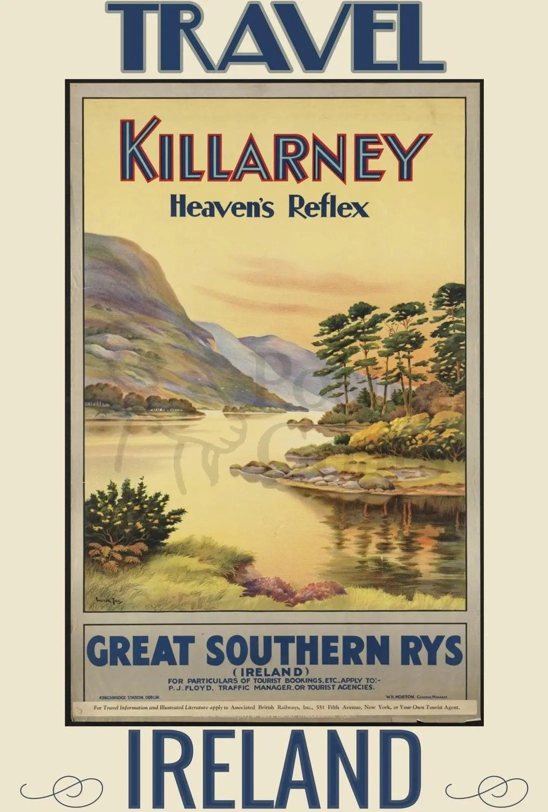 Killarney Vintage Travel Art Poster for Scenic Adventurers PosterGoat