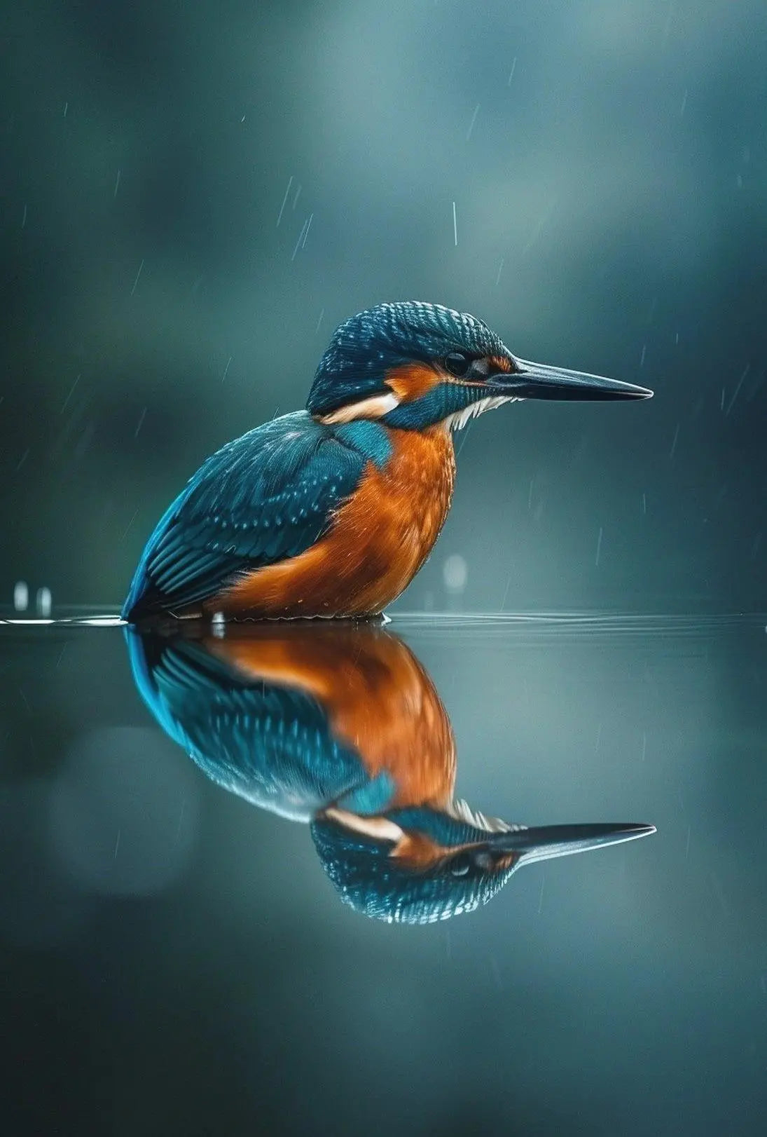 Kingfisher Serenity in Nature Wildlife Animal Poster PosterGoat