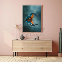 Kingfisher Serenity in Nature Wildlife Animal Poster PosterGoat
