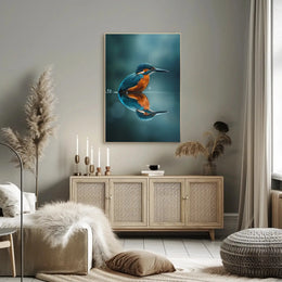 Kingfisher Serenity in Nature Wildlife Animal Poster PosterGoat