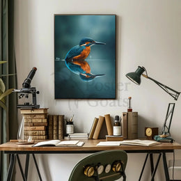 Kingfisher Serenity in Nature Wildlife Animal Poster PosterGoat