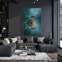 Kingfisher Serenity in Nature Wildlife Animal Poster PosterGoat