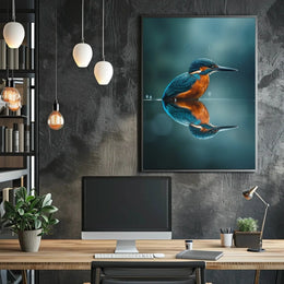 Kingfisher Serenity in Nature Wildlife Animal Poster PosterGoat