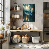 Kingfisher in Flight Dynamic Nature Scene Animal Poster PosterGoat