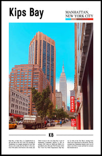 Kips Bay Street Scene NYC Skyline Travel Poster PosterGoat