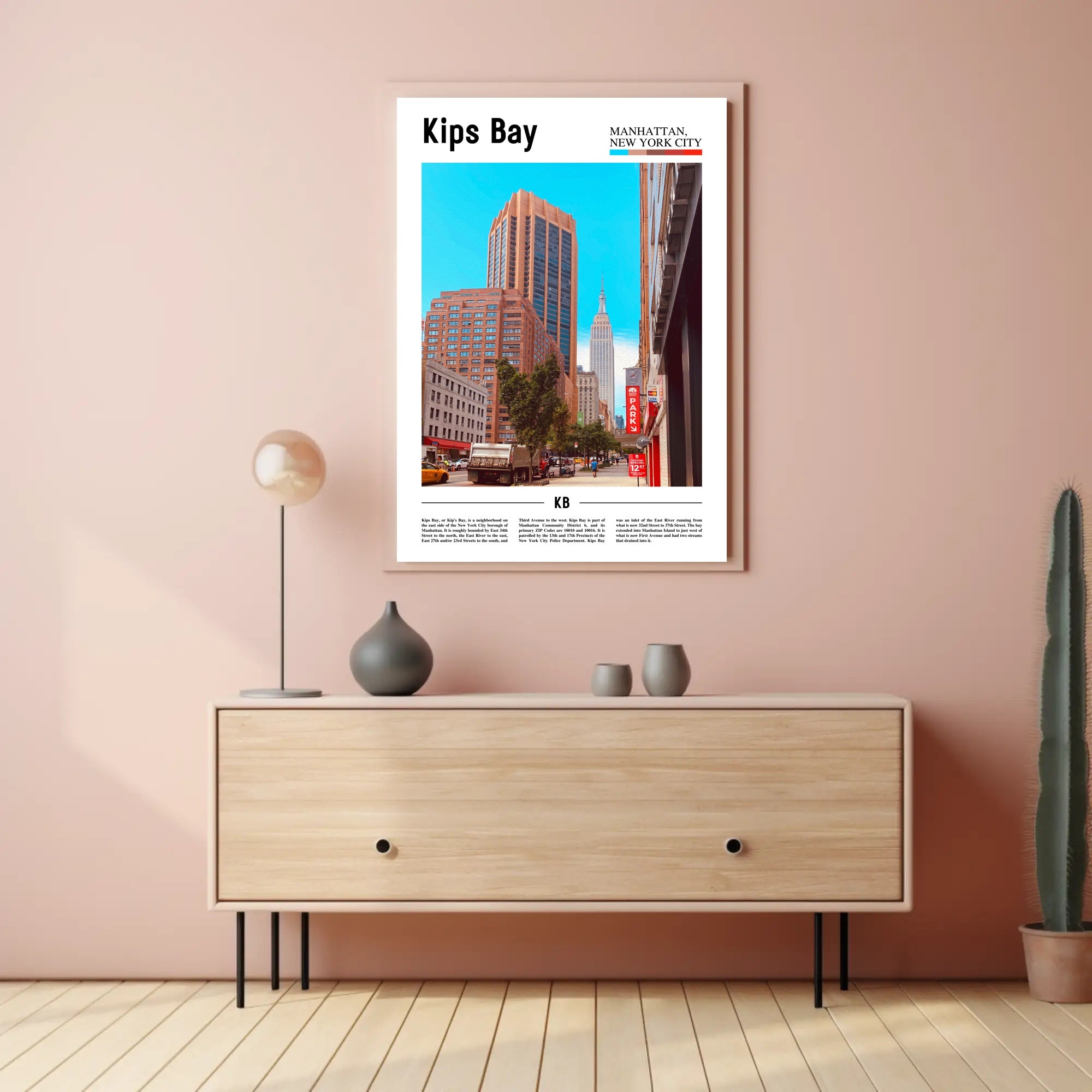 Kips Bay Street Scene NYC Skyline Travel Poster PosterGoat