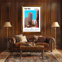 Kips Bay Street Scene NYC Skyline Travel Poster PosterGoat