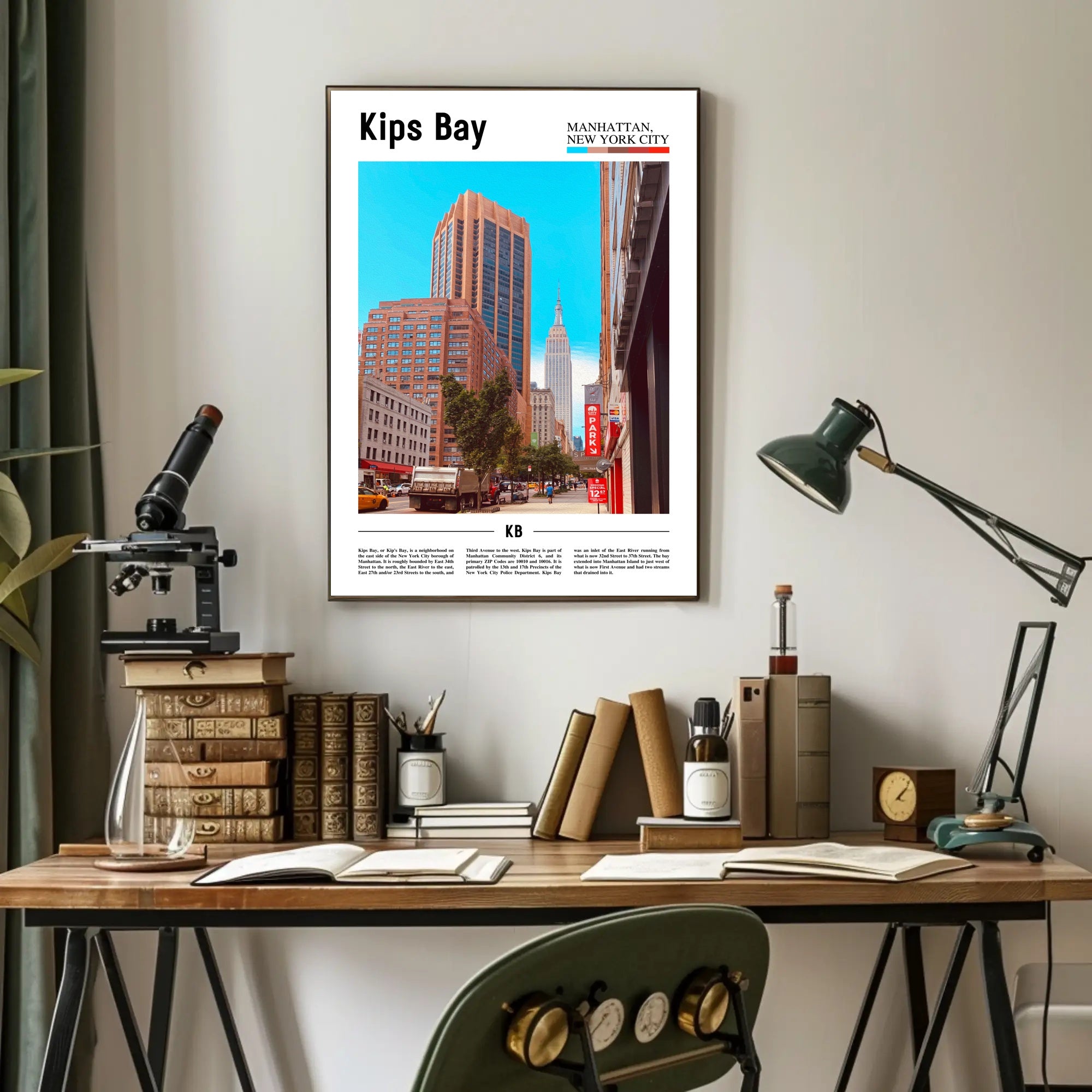 Kips Bay Street Scene NYC Skyline Travel Poster PosterGoat