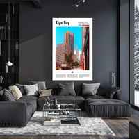 Kips Bay Street Scene NYC Skyline Travel Poster PosterGoat