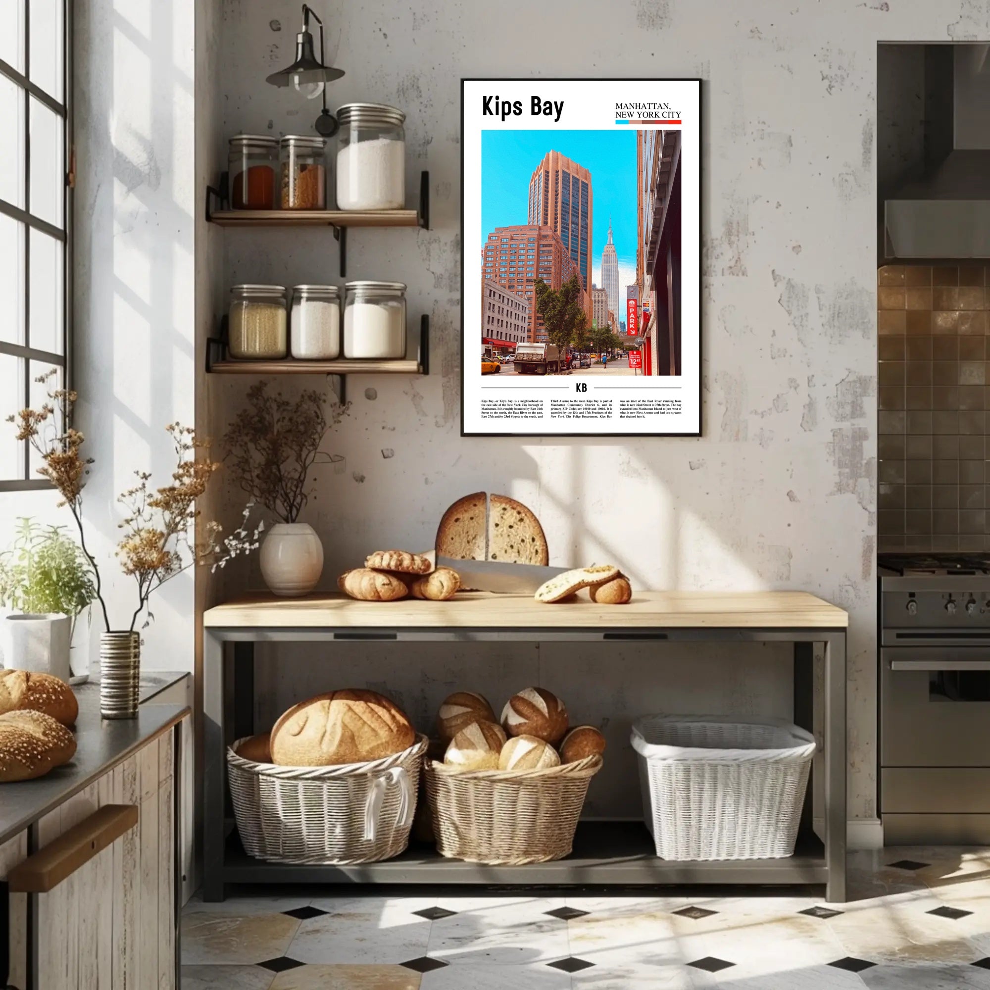 Kips Bay Street Scene NYC Skyline Travel Poster PosterGoat
