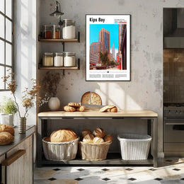 Kips Bay Street Scene NYC Skyline Travel Poster PosterGoat
