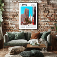 Kips Bay Street Scene NYC Skyline Travel Poster PosterGoat
