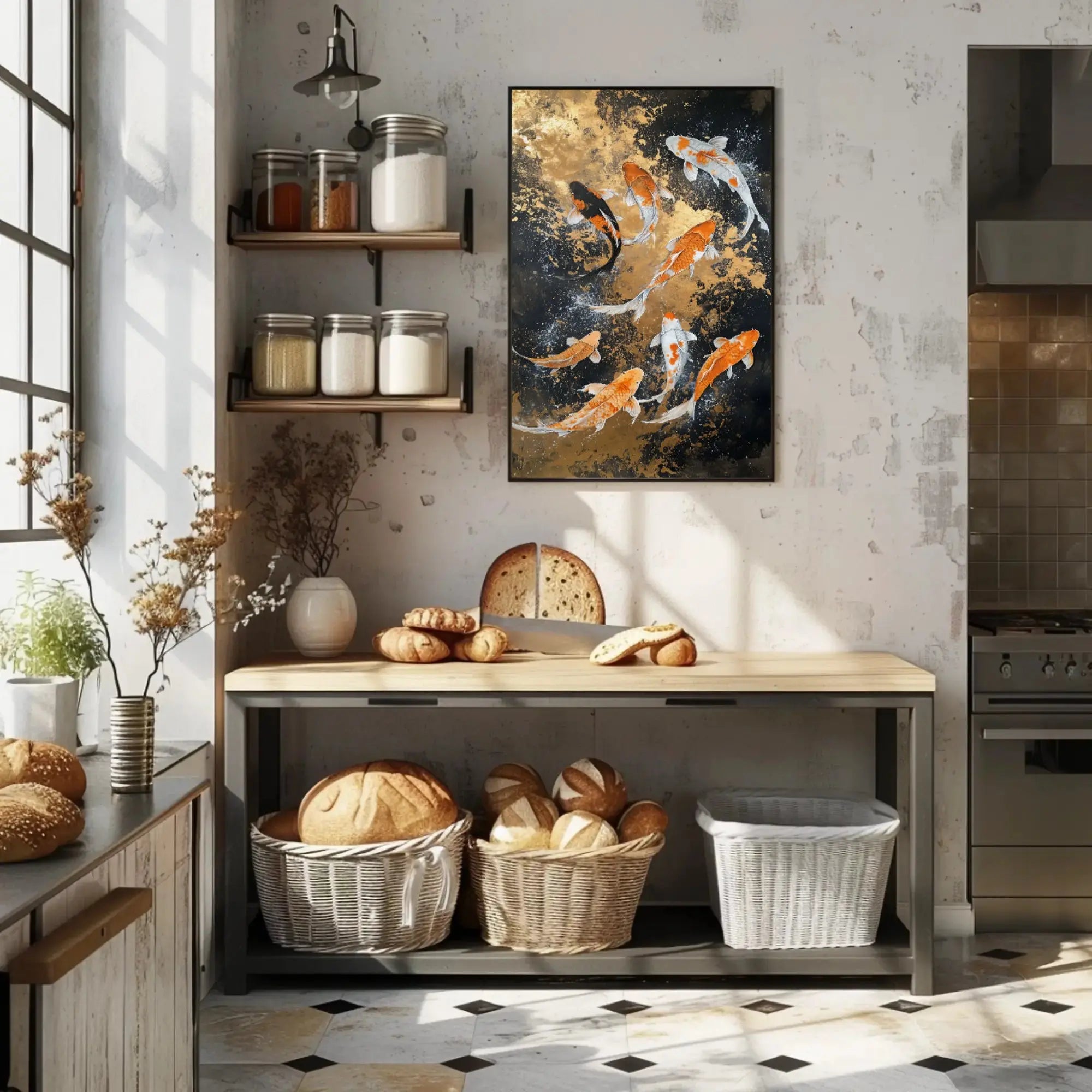 Koi Pond Serenity Artistic Animal Poster PosterGoat