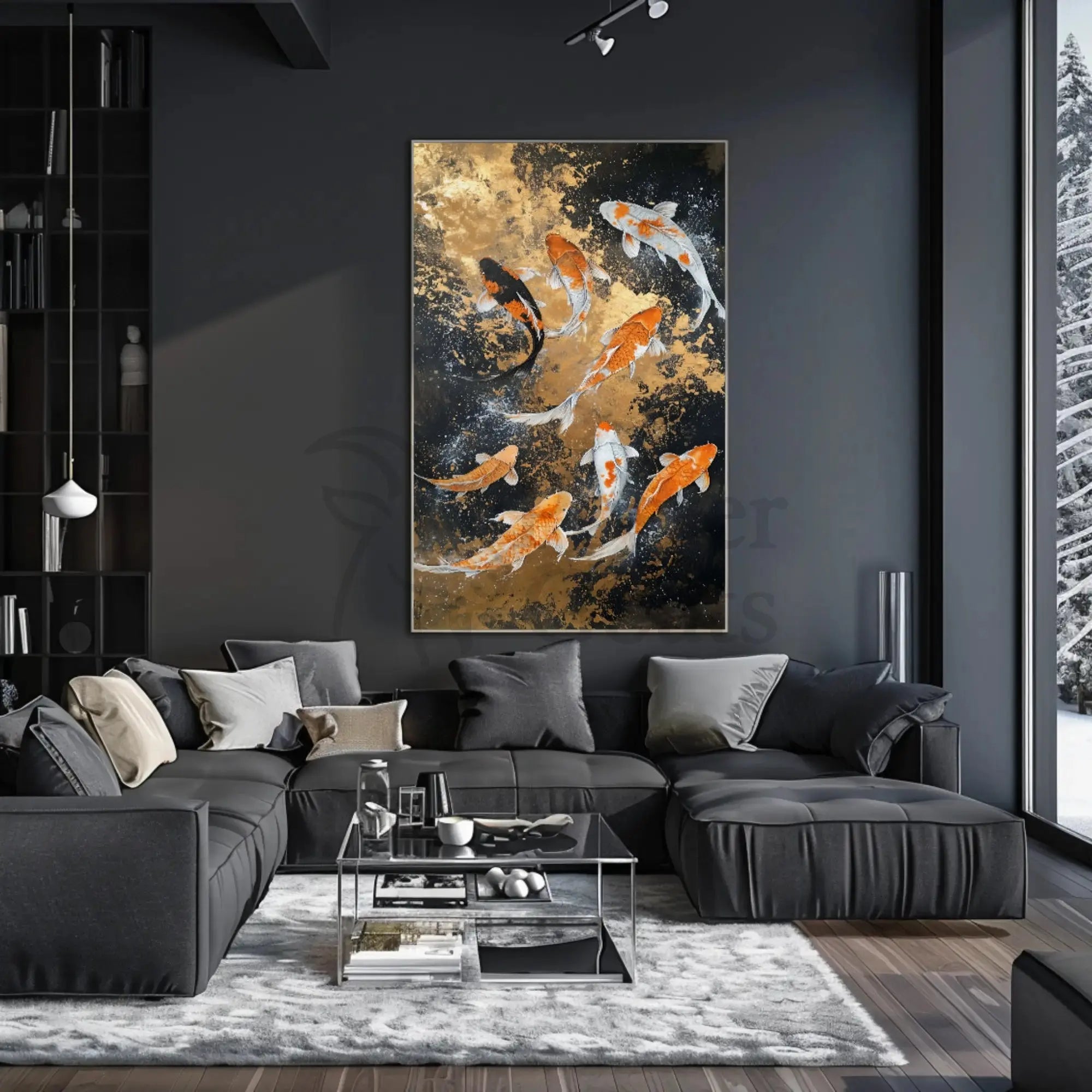 Koi Pond Serenity Artistic Animal Poster PosterGoat