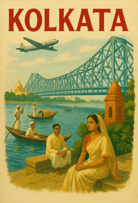Kolkata Heritage Culture Vintage Travel Poster PosterGoat
