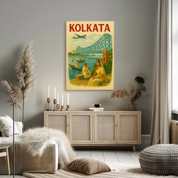 Kolkata Heritage Culture Vintage Travel Poster PosterGoat