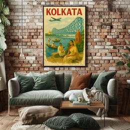 Kolkata Heritage Culture Vintage Travel Poster PosterGoat