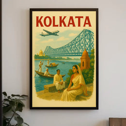 Kolkata Heritage Culture Vintage Travel Poster PosterGoat
