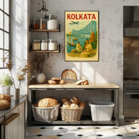 Kolkata Heritage Culture Vintage Travel Poster PosterGoat