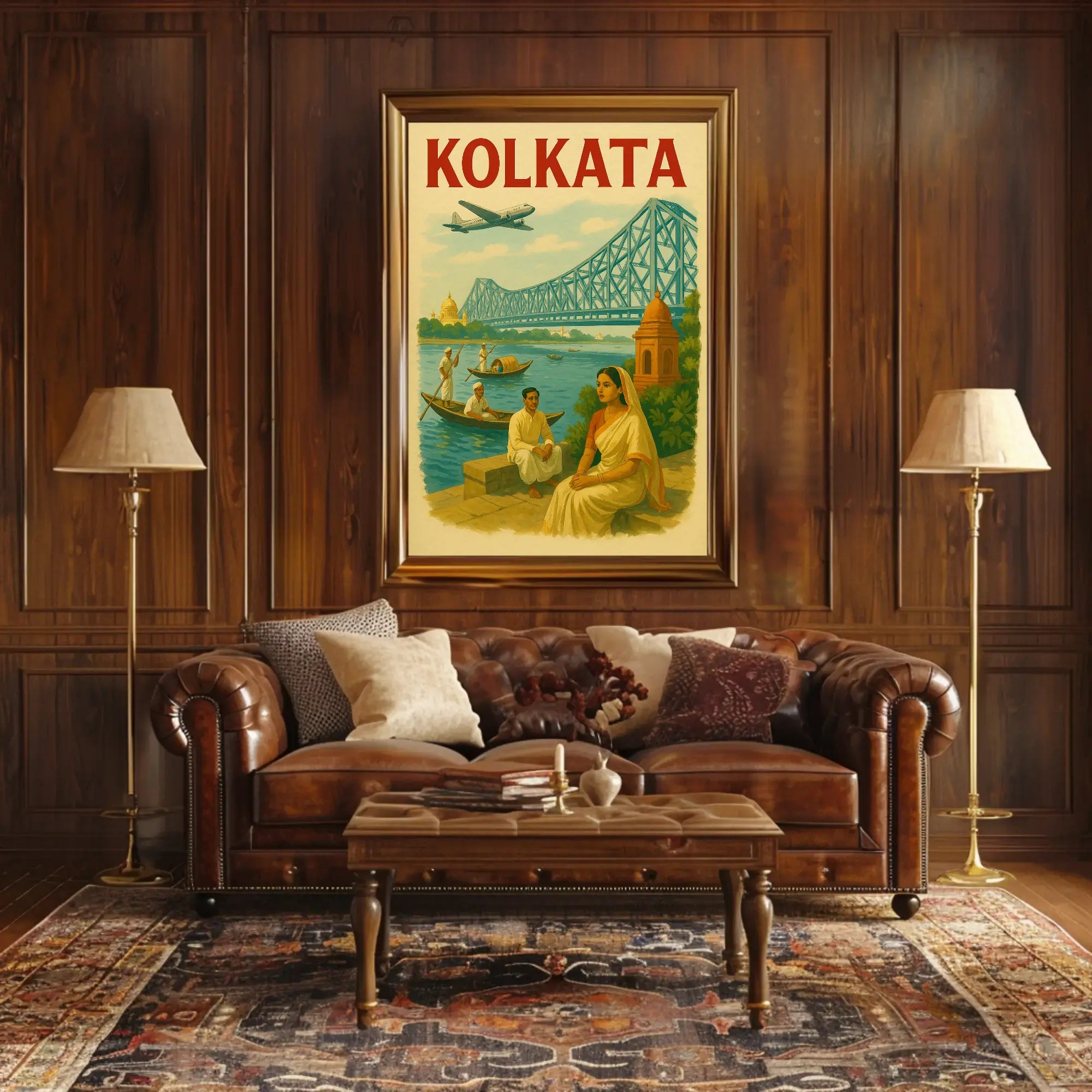 Kolkata Heritage Culture Vintage Travel Poster PosterGoat