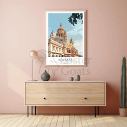 Kolkata Temple Digital Illustration Cultural Heritage Poster PosterGoat