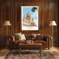 Kolkata Temple Digital Illustration Cultural Heritage Poster PosterGoat
